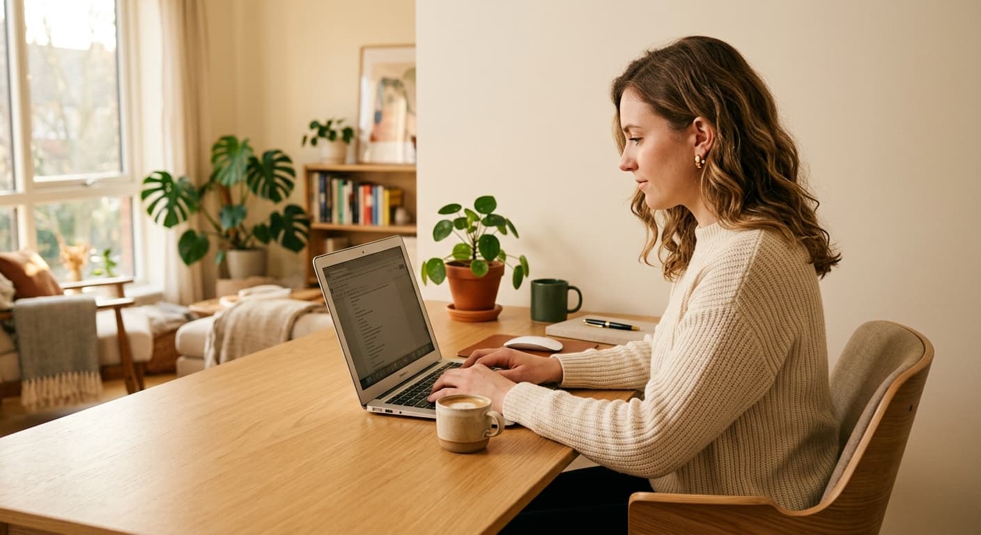 Business owner sending a website request